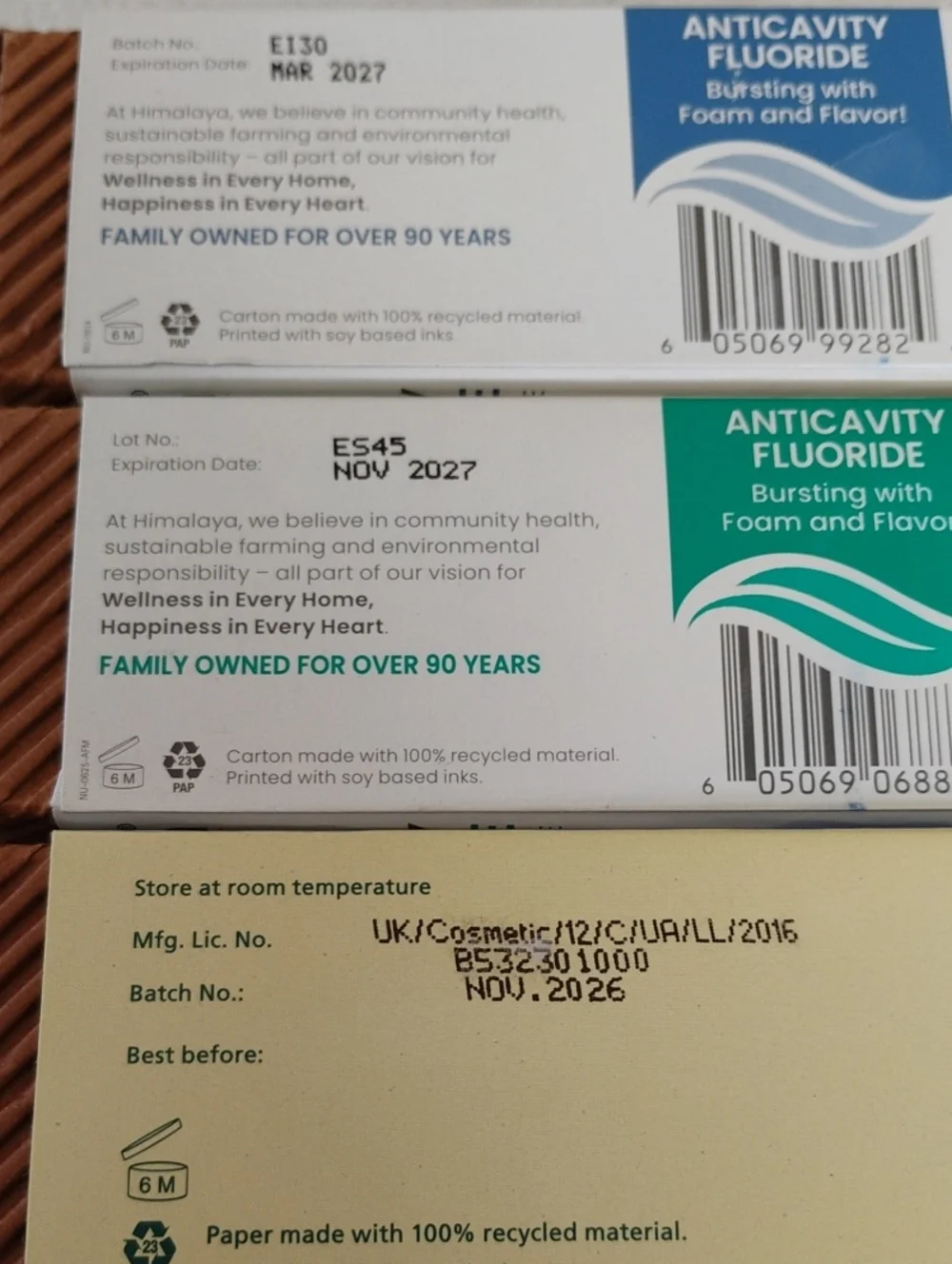 3 Toothpaste By Himalaya 2 Fluoride 1 No Fluoride Multi Benefit Natural